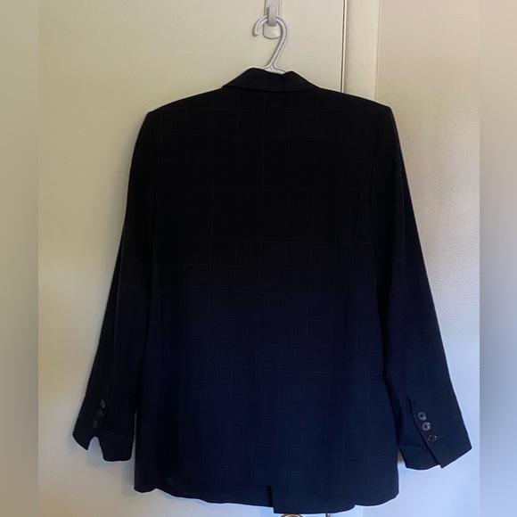 ZARA BLUE DOUBLE BREASTED PLAID JACKET - Picture 2 of 4